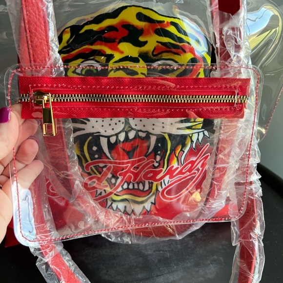 Ed Hardy Red Tiger Transparent PVC Tote Bag - Picture 3 of 6